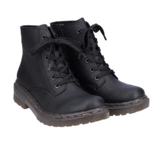Rieker 78240-00 Black Flat Lace Boot