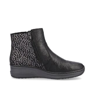 Rieker 48759-00 Black Speckled Wedge