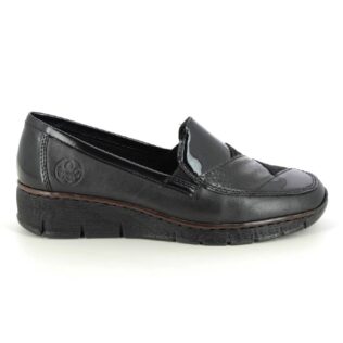 Rieker 53785-00 Black Wedge Slip-On