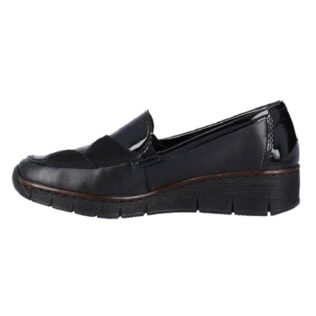 Rieker 53785-00 Black Wedge Slip-On