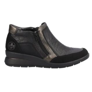 Rieker L4851-00 Black Zip Ankle Boot