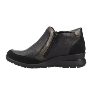 Rieker L4851-00 Black Zip Ankle Boot