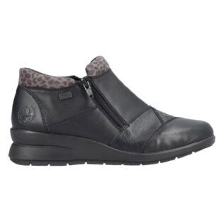 Rieker L4881-01 Black Wedge Zip Boot
