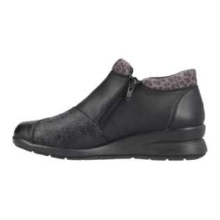 Rieker L4881-01 Black Wedge Zip Boot