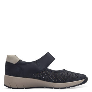 Jana 24664-42 Navy Strap Shoe