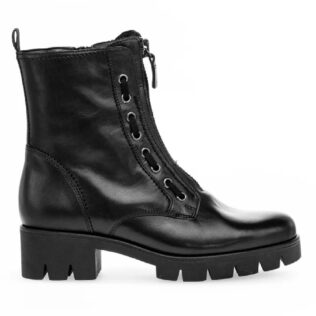 Gabor 51.716.27 Black Front Zip Block Heel