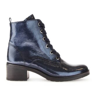 Gabor 52.816.86 Navy Block Heel Lace Boot