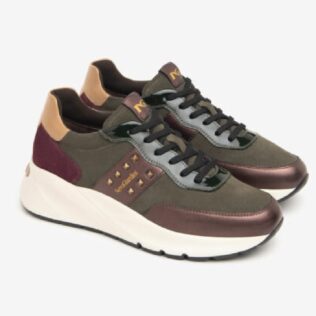 Nero Giardini I411525D Forest Green/Berry/Bronze Trainer