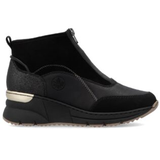 Rieker N6361-00 Black  Front Zip Boot