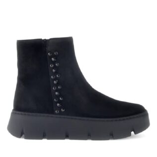 Gabor 53.744.17 Black Suede Platform Ankle Boot