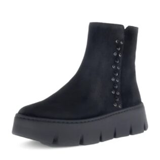Gabor 53.744.17 Black Suede Platform Ankle Boot