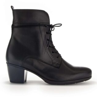 Gabor 55.521.27 Black Heel Laced Boot