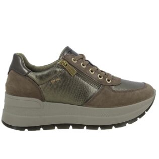 IGI & CO 6675222 Beige/Metallic Snake Trainer