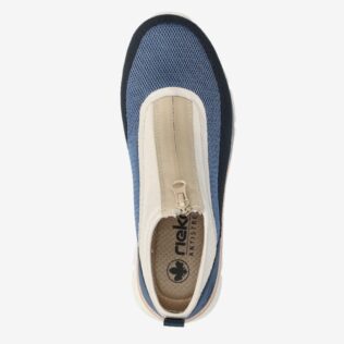 Rieker 48053-14 Navy/Jean/Cream Combi Front Zip Boot