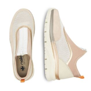 Rieker 48053-31 Rose/Cream Combi Front Zip Boot