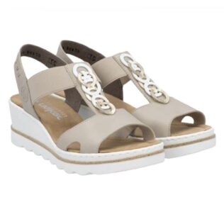 Rieker 67498-62 Beige/Light Gold Sandal