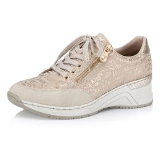 Rieker N4316-62 Light Gold Zip Trainer