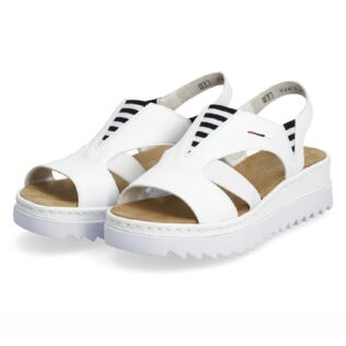 Rieker V44Y5-80 White Wedge Sandal