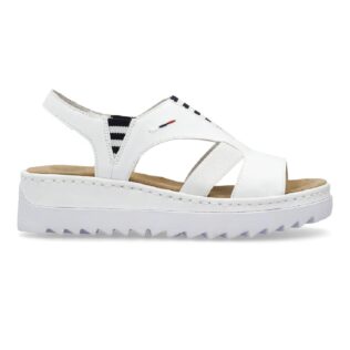 Rieker V44Y5-80 White Wedge Sandal