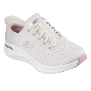 Skechers 150066 Natural/Pink Arch Fit Laced Slip In