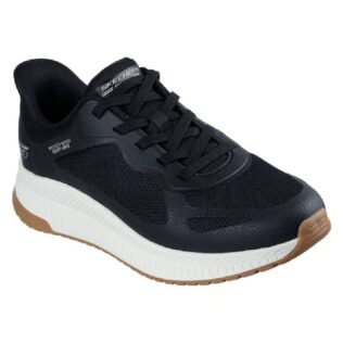 Skechers 118423 Black Fake Lace Slip In Runners