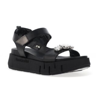 Nero Giardini E410707D 100 Black Flat Sandal
