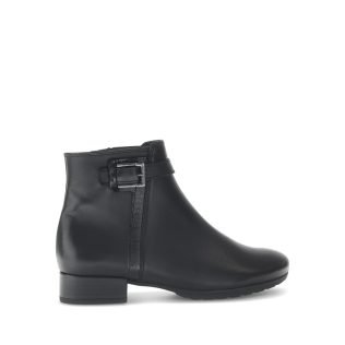 Gabor 72.713.57 Black Leather Flat Ankle Boot