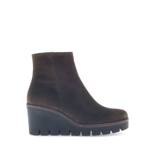 Gabor 74.780.18 Dark Brown Suede Wedge