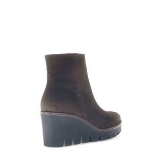 Gabor 74.780.18 Dark Brown Suede Wedge