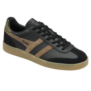 Gola Mens Viper Leather Trainer Black/Tobacco/Khaki/Gum