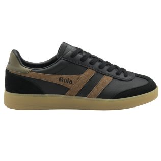 Gola Mens Viper Leather Trainer Black/Tobacco/Khaki/Gum