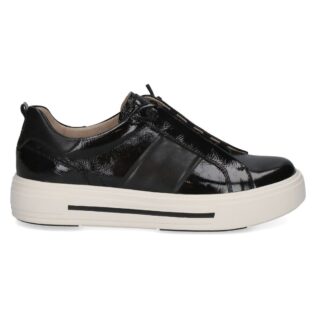 Caprice 23731-45 Black Patent Fake Lace Trainer