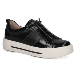Caprice 23731-45 Black Patent Fake Lace Trainer