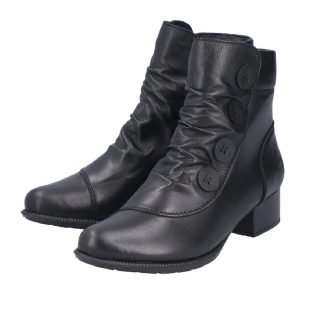 Rieker 78659-00 Black Block Heel Boot