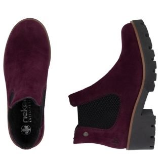 Rieker 79265-30 Wine Suede Pull On Boot