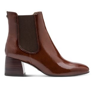 Tamaris 25327-45 Cognac Patent Block Heel Boot