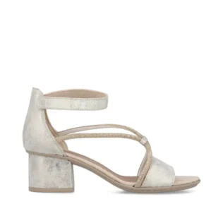 Rieker 64654-60 Gold Block Heel Sandal