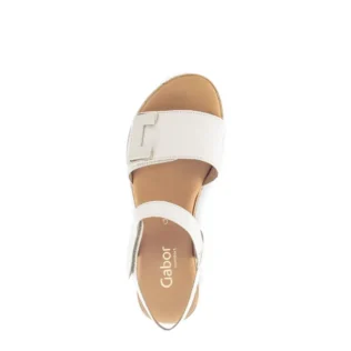 Gabor 82.700.52 Cream Velcro Wedge Sandal