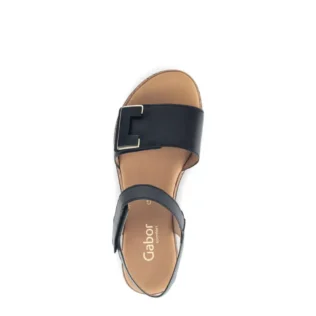 Gabor 82.700.57 Black Velcro Wedge Sandal