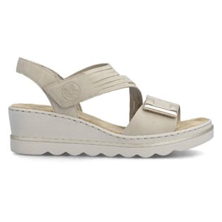 Rieker 67410-62 Beige Wedge Sandal