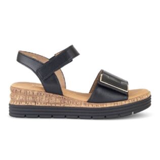 Gabor 82.700.57 Black Velcro Wedge Sandal