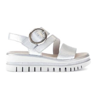 Gabor 84.627.61 Silver Platform Strap Sandal