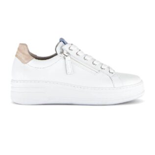 Gabor 86.396.52 White/Blush/Blue Lace/Zip Trainer