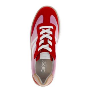 Gabor 86.475.48 Soft Pink/Red/White Gum Sole Trainer