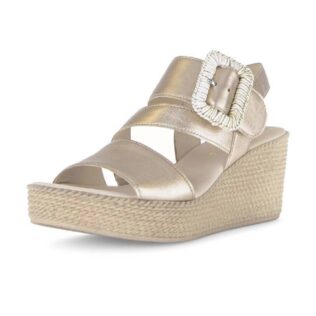 Gabor 84.771.62 Gold Wedge Sandal