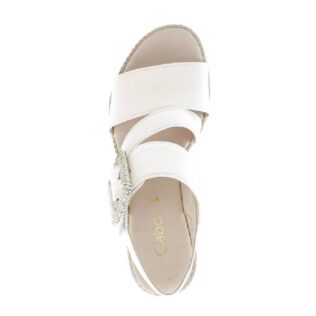 Gabor 84.771.20 White Wedge Sandal