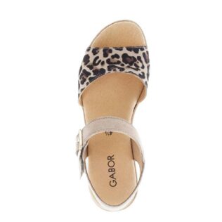 Gabor 84.651.32 Leopard/Beige Wedge Sandal