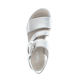 Gabor 84.627.61 Silver Platform Strap Sandal
