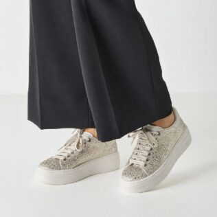 Tamaris 23795-46 Beige Sparkle Trainer