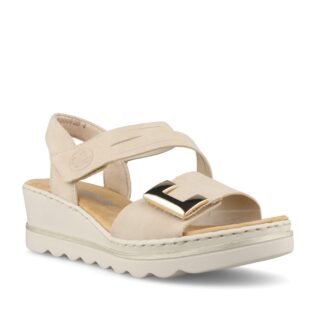 Rieker 67410-62 Beige Wedge Sandal